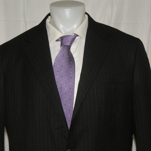 Brooks Brothers Own Make Custom Charcoal Stripe Two Button Suit 42L - Picture 5 of 15